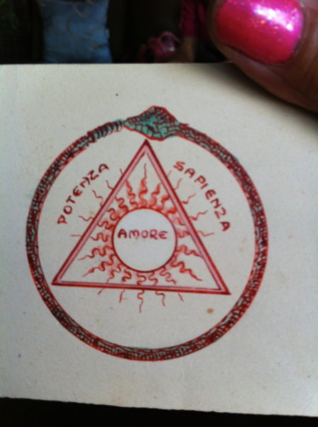 The sigil found inside of Great Aunt Maria's palmistry book